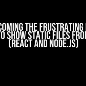 Overcoming the Frustrating Issue: Unable to Show Static Files from Server (React and Node.js)