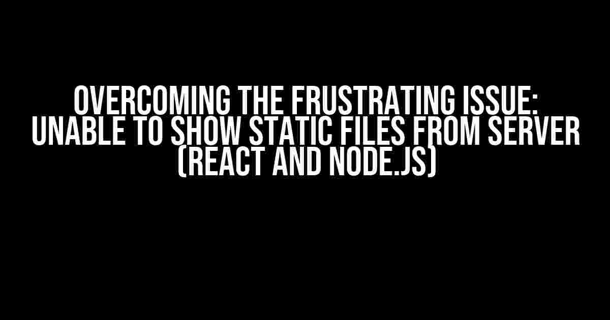 Overcoming the Frustrating Issue: Unable to Show Static Files from Server (React and Node.js)